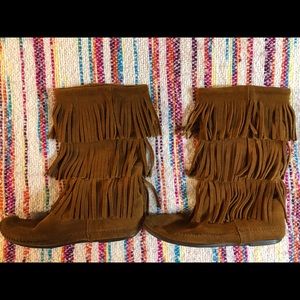 Frilly Moccasin Boots